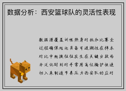 数据分析：西安篮球队的灵活性表现
