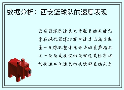 数据分析：西安篮球队的速度表现